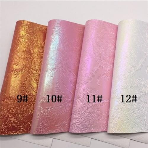 LEOsyntheticoDIY Iridescent Rainbow Flowers Synthetic Faux Leather Sheets Vinil For DIY Bows Earings Bags 21X29CM R079