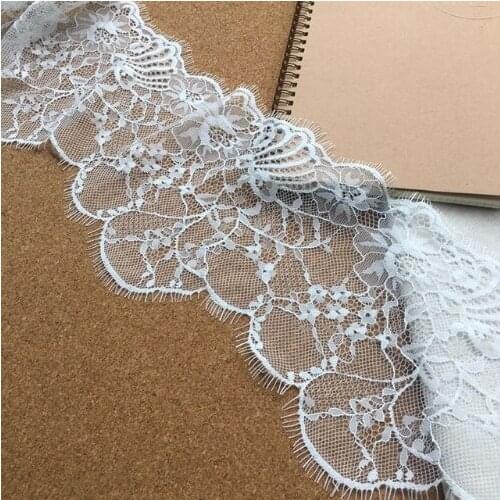 Best Quality Black/White Eyelash lace Trim DIY Wedding High Grade Clothes Accessories lace Ribbon Fabric