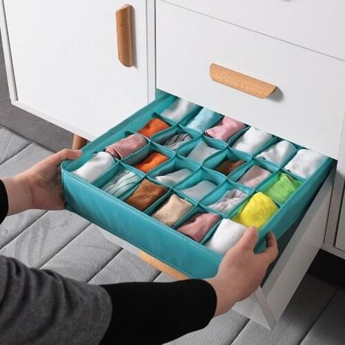 Washable Drawer Organizers Storage Box Case For Bra Ties Underwear Socks Scarf Drawer Organizers Divider Lidded Closet Organizer