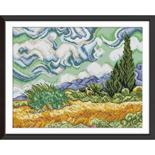 Under the sky cross stitch kit aida 14ct 11ct count print canvas cross stitches needlework embroidery DIY handmade