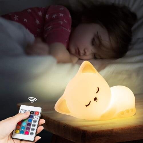 Kitty Night Light for Kids Color Changing Baby Night Light Portable and Rechargeable Kid Lamp Best Gifts for Kids Baby