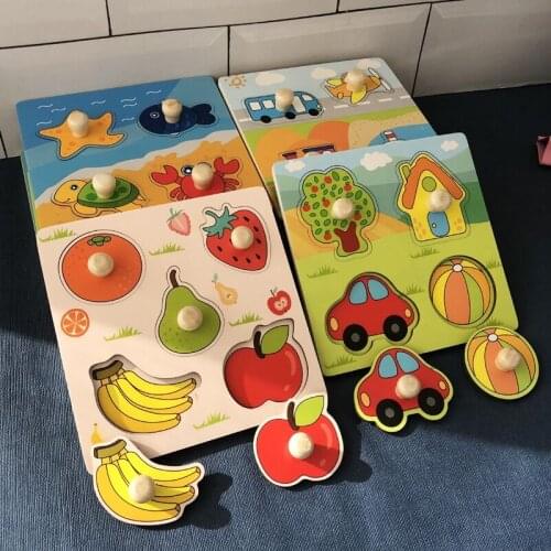 Fruit and Farm Animals Learning 3D Puzzles Board for Kids Children Magination Intellectual Educational Toys Games Activity Board