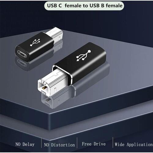 Type-C Female to USB Type B 2.0 Male Adapter Convertor For MacBook Pro / Air HP Canon Epson Dell Samsung Type C Printer Scanner
