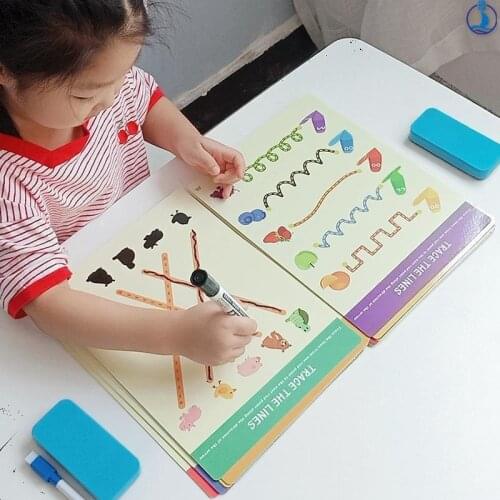 Montessori Drawing Tablet Toy Baby Educational Diy Color Shape Math Match Game Early Learning Book Drawing Set Toys For Children