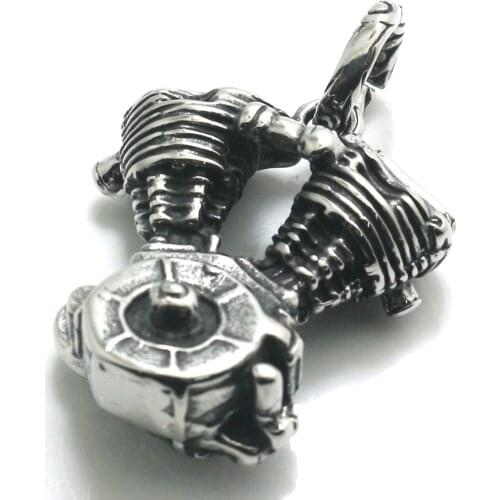 316L Stainless Steel Biker Skull Eagle Engine Pendant Newsest