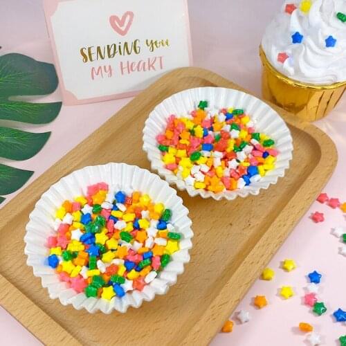 250g Edible Five-Pointed Star Pearl Sugar Ball Fondant DIY Cake Baking Sprinkles Sugar Candy Ball Wedding Party Cake Decoration