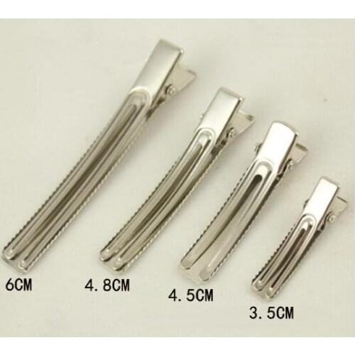 100pcs Metal Double Prong Alligator hair clip accessories Teeth Hairclips Hair Pin Girls Hair bow flower Accessories FJ3217