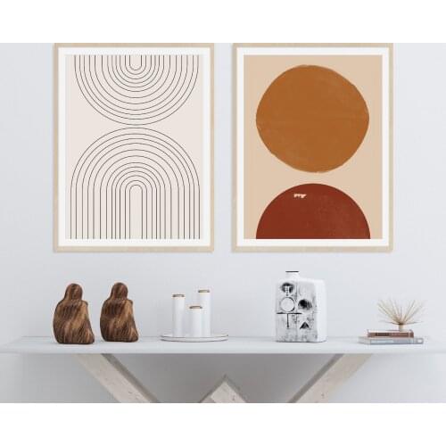 Burnt Orange Abstract Print Geometric Minimalist Modern Posters and Prints Boho Wall Art Canvas Painting Wall Picture Home Decor