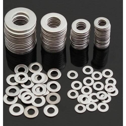 115pcs Set 304 Stainless Steel Assorted Washers Metric Flat Washer Tool M3 M4 M5 M6 M8 M10 for Screws Bolts