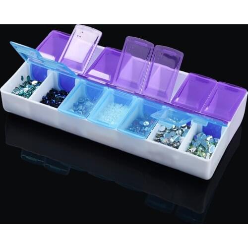 Jewelry Box Plastic 14 grid Transparent Clear Storage Mini Case Portable Organizer Diamond Embroidery Box Accessories
