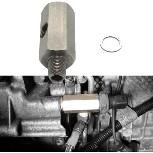 Stainless steel 1/8'' BSPT Oil Pressure Sensor Tee Adapter Line to Turbo Feed NPT Gauge T Y6G3