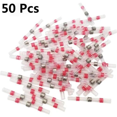 10 20 50Pcs Heat Shrink Soldering Sleeve Terminals Insulated Waterproof Butt Wire Connectors Electrical Wire Soldered Terminals