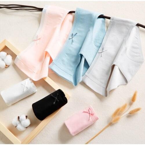 6 colors Sexy Cotton Panties Cozy Pretty Ladies Lace Briefs High Quality Cotton Crotch Mid-Rise Cute Women Underwear 1 pcs