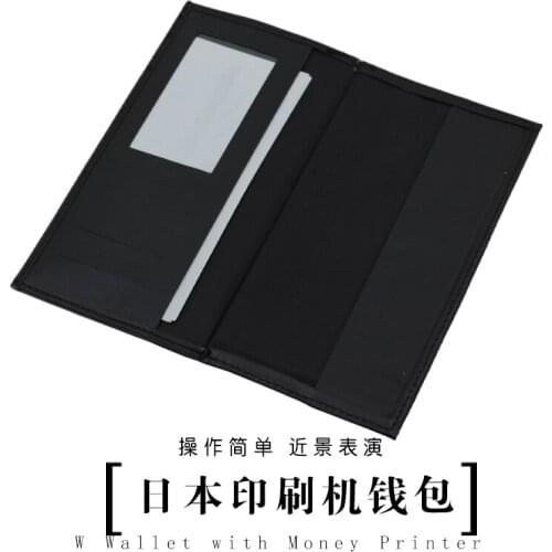 W Wallet with Money Printer Gimmick Stage Magic Tricks Close up Mentalsim Magician Toys Illusions Magic Props Fun Voodoo