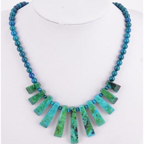 1Pcs Natural Stone Fashion Jewelry Multiple Color Beads Unique design Lapis Lazuli White Stone Attractive Necklace T036