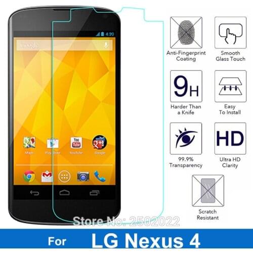 Safety Ultra Slim Explosion Proof Premium Tempered Glass Film Screen Protector For LG google Nexus 4 E960 Anti Shatter Guard