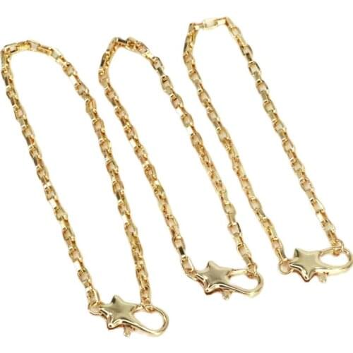 10Pcs New Charm Star Clasp Bracelet Copper Jewelry for Women Golden Plated Metal fashion jewelry Gift