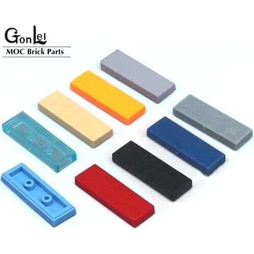 100Pcs/Lot Elements MOC Brick Flat Tile 1x3 Groove Tablet Building Blocks DIY Toys Compatible with 63864 Bricklink Rebirckable