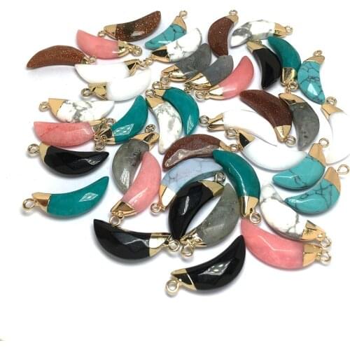 2pcs Natural Stone Pepper Shape Charms Pendants Semi-precious Stones for Jewelry Making DIY Nacklace Bracelet Size 10x25mm