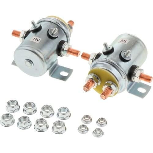 2x Solenoid Relay Switch 6 Terminal For Winch Golf Continuous Duty 12V 200A