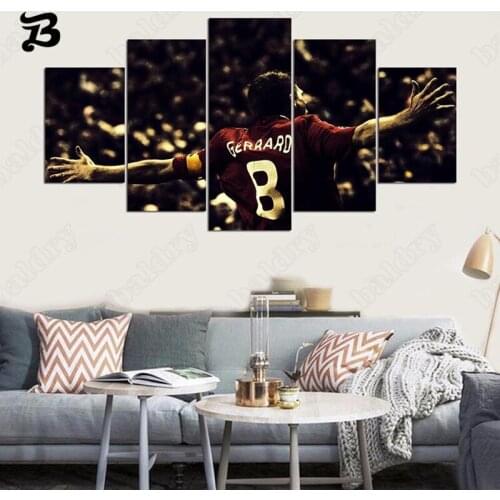 5 Panel HD Canvas Painting Wall Art Modern Posters and Prints Character Ball Sports Player for Living Room & Bedroom Home Decor