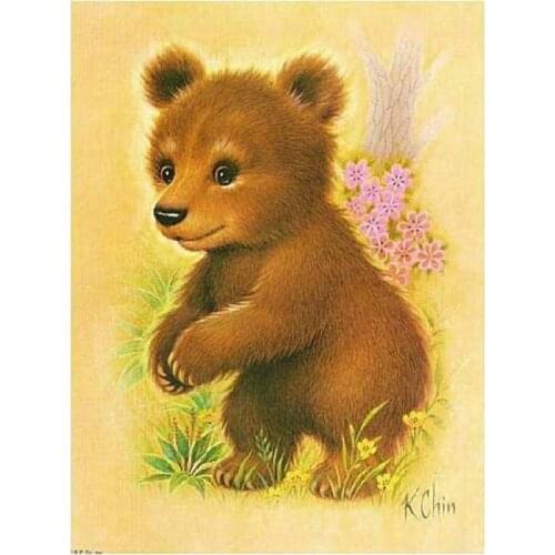 5D DIY Diamond Painting Full Square Round Drill Animal bear cartoon 5D Embroidery Cross Stitch kits mosaic icon Home Decoration