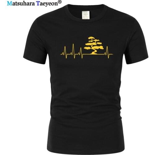 Bonsai Tree Gardening Gift Bonsai Heartbeat T Shirt Funny Tops Tee Casual O Neck tshirt Men t-shirt Short Sleeve Round Neck T325