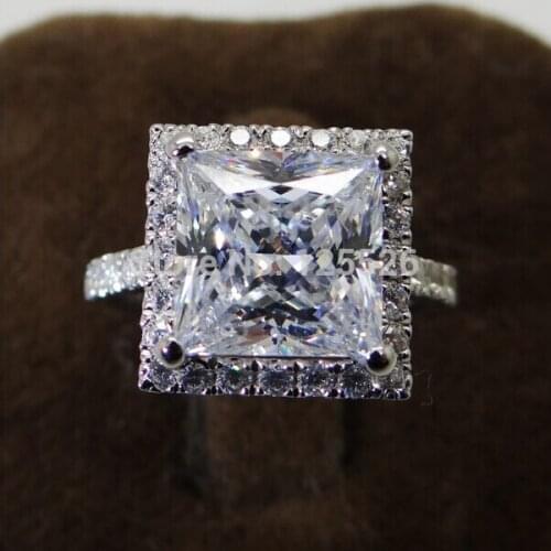 Choucong Sparkling Princess cut Stone 5A Zircon stone 10KT White Gold Filled Wedding Ring Sz 5-10 Gift Free shipping