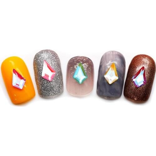 Nail Art Super Flash Diamond Mocha Fluorescent Nail Rhinestone DIY Crystal Glass Arrow Crystal Stones for Nail Jewelry Decoratio