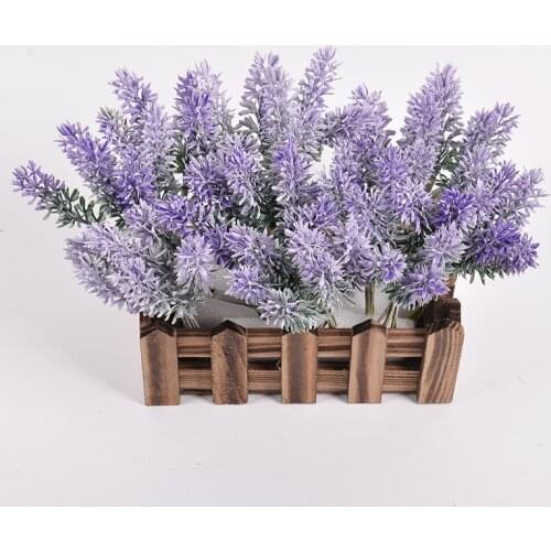 6Pcs/lot Artificial Flowers Romantic Mini Plastic Lavender for Wedding Christmas Home Decoration DIY Handcraft Gift Fake Flowers