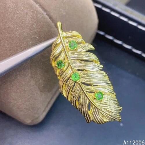 KJJEAXCMY fine jewelry 925 pure silver inlaid natural Tsavorite girl new Pendant luxury two wear Necklace support test