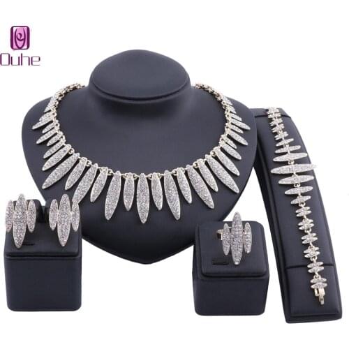 Exquisite Dubai Gold Brand Jewelry Set Woman Wedding Accessories Necklace Jewelry Set Fashion African Beads Jewelry Set