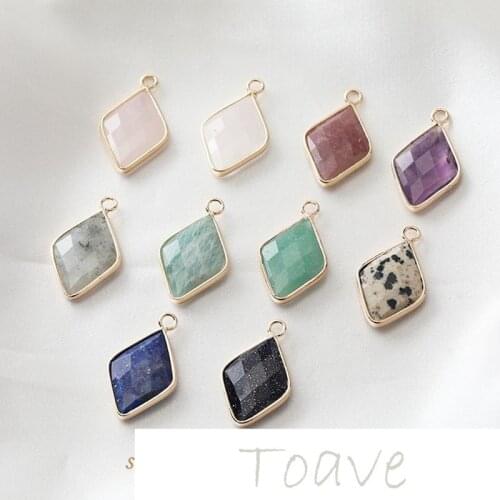Natural stone rhombus natural stone single hanging diy earring necklace bracelet beaded material accessories