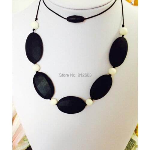 New silicone teething necklace DIY Handmade silicone teething chewing necklace Baby teethers Mommy Momma Necklace