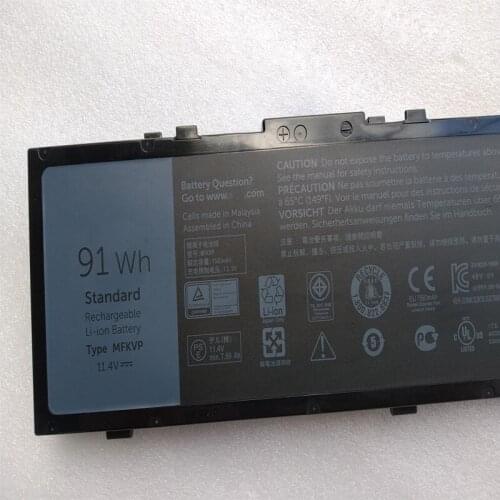 New MFKVP battery 11.4V 91Wh For Dell Precision 15 7510 7520 M7510 17 7710 7720 M7710 TWCPG Laptop