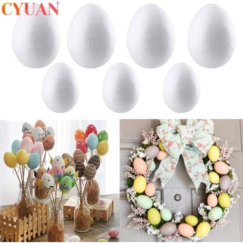 50pcs Easter Decoration Foam Eggs DIY Modelling Polystyrene Styrofoam Eggs Ball Easter Party Decorations For Home Kids Gifts Toy