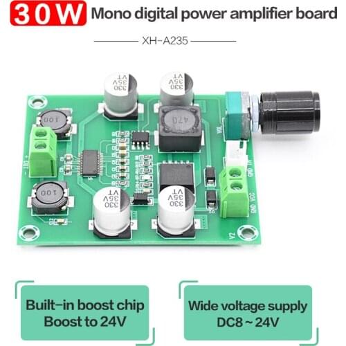 KYYSLB DC8-24V 30W Boost Type Digital Amplifier Board Undistorted 12V To 24V Audio Amplification Amplifier Board Module Dual 20W