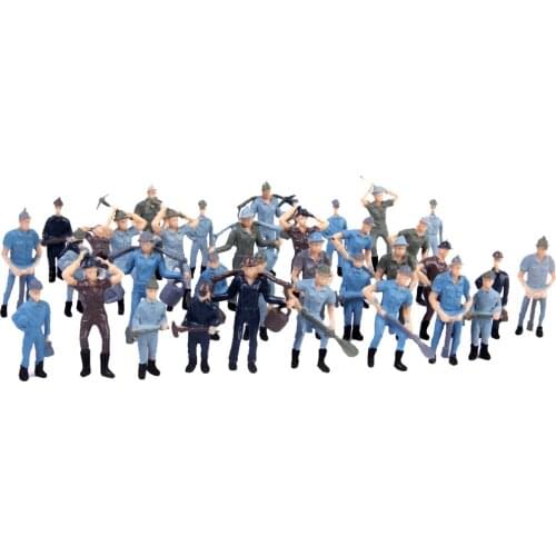50pcs Train Railways Layout Painted Worker People Figures Model 1:42 Scale O
