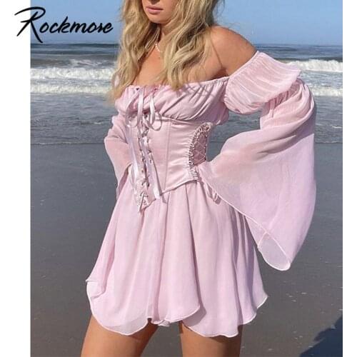 Розовые летние платья Rockmore China At AliExpress