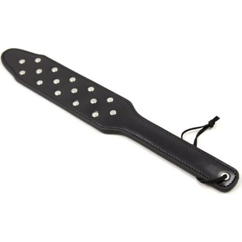 Sex Toys Leather Tempo With Spikes And Thin Leather PU Props Paddle