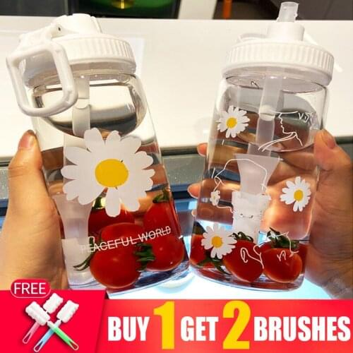 503ml Drinking Sports Water Bottles Straw Frosted Plastic Trendy Fashion Students Jug Bottle Bottle Coffee Tumbler Waterbottle