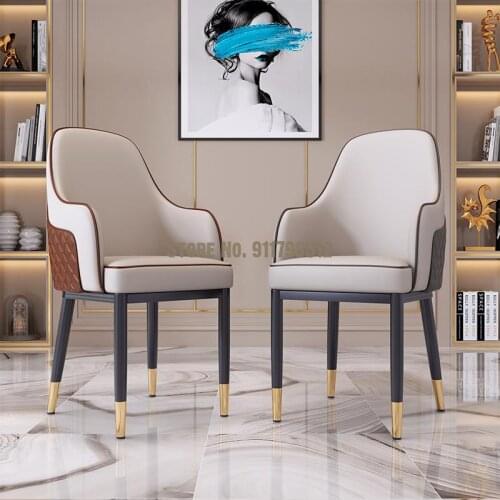 Restaurant tables and chairs home modern minimalist desk nail art negotiation hotel mahjong makeup net red light luxury backrest