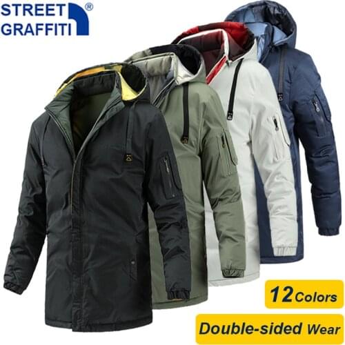 STREET GRAFFITI Men's Long Parkas