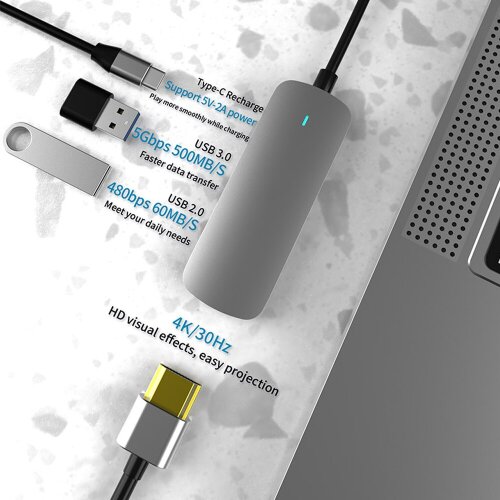 DeepFox USB C Hub for Macbook Pro Multi USB 3.1 Type C Hub 3.0 2.0 USB C HDMI-compatible Adapter PD Dock OTG Adapter