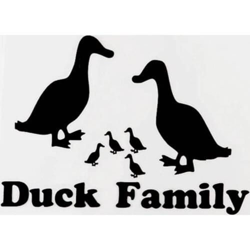 13CM×9.3CM Funny Duck Family Vinyl Car Bumper Decal Car Sticker Black/Silver