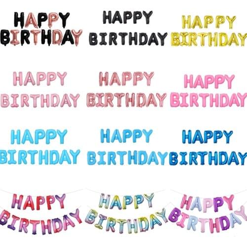 16 inch Letters HAPPY BIRTHDAY Gold Foil Balloon Happy Birthday Party Decoration Kids Alphabet Air Balloons Baby Shower Supplies