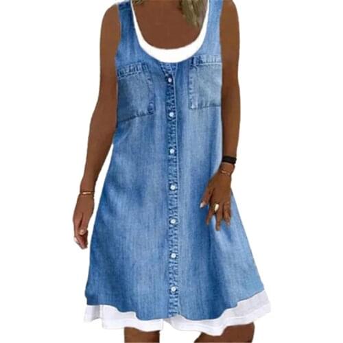 WTBERGER Fashion Denim Dresses