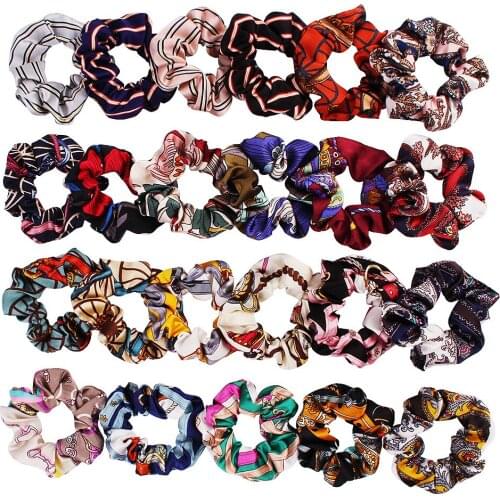 Floral Scrunchie Women Elastic Hair Bands Flower Headband Chiffon Scrunchies Korean Ponytail Holder Printed Haar Accessoires