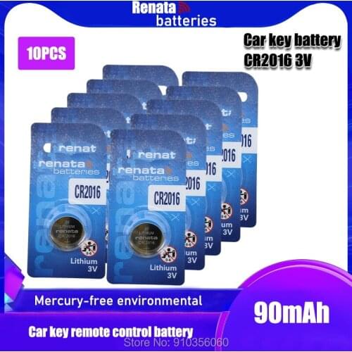 10pcs FOR RENATA CR2016 Button Batteries 3V CR 2016 LM2016 BR2016 Cell Coin Lithium Battery For Watch Electronic Toy Remote