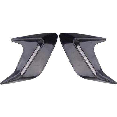 2pcs Car Black Hood Side Fender Air Vent Flow Intake Mesh Grille Decoration Cover Cap